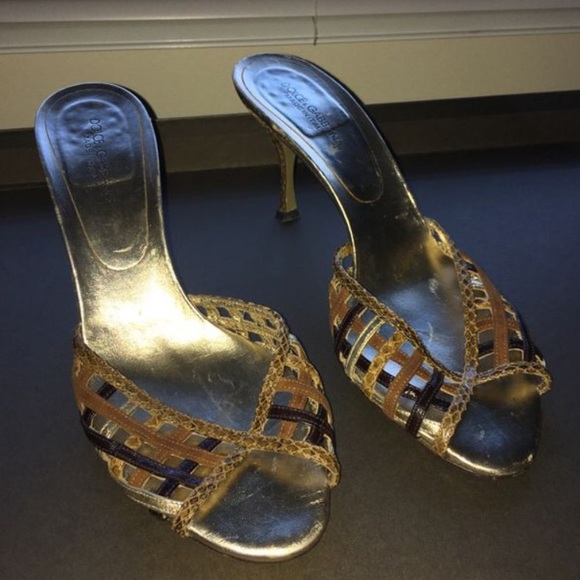dolce and gabbana gold heels